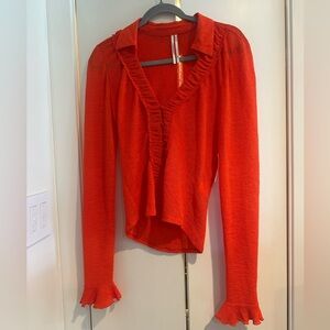 NWT Anthropologie Red Blouse